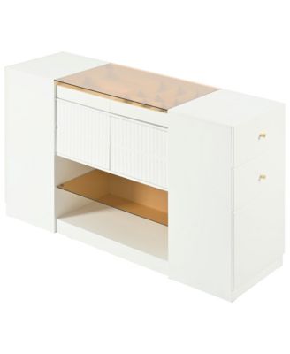 6 Drawer Contemporary Dresser Rolling Cabinet for Bedroom Home Furniture With Spacious Drawers Easy Assembly Durab