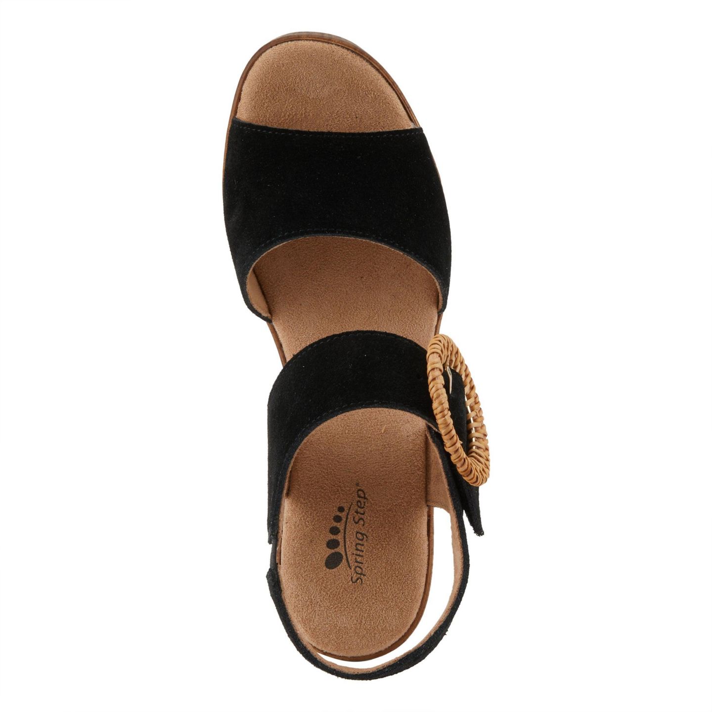 Женские сандалии Spring Step Gamona Ankle Strap with Buckle Closure, цвет: Чёрный замшевый — фото 3