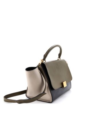 Small Tricolor Trapeze Bag Leather