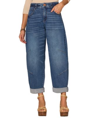 Petite Skyrise Barrel-Leg Sky-Rise Jeans