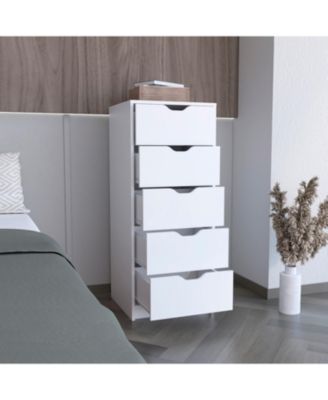 Modern 6 Drawer Dresser Engineered Wood Cabinet Handle Free for Bedroom Living Room Closet