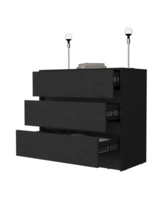 Modern 4 Drawer Dresser MDF Cabinet with Wheels for Bedroom Living Room Entryway