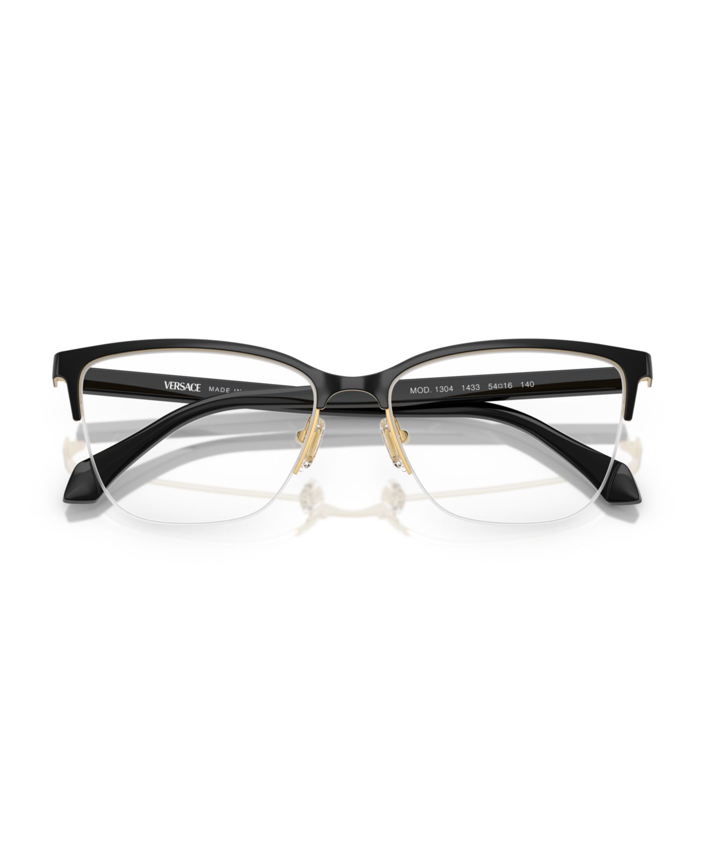 Женские очки Versace Woman Cat Eye Metal VE1304 Eyeglasses, цвет: Золотой чёрный — фото 2
