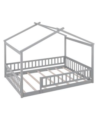 Wood House Bed Fence