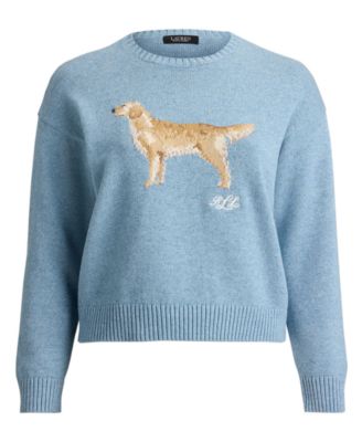 Plus Size Intarsia-Knit Golden Retriever Sweater