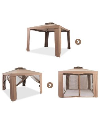 10'x 10' Canopy Gazebo Shelter W/Mosquito Netting Outdoor Patio