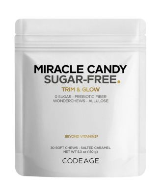 Miracle Candy Salted Caramel - Sugar-Free Soft Chews - Allulose, Prebiotic Fiber - 30 Soft Chews