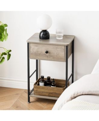 Nightstand with Drawer and Shelf Wood End Table Side Table Beside Table Nightstands for Bedroom Living Room College Dorm