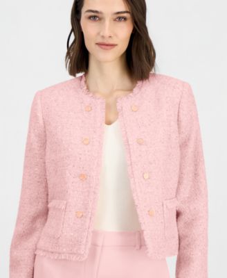 Women's Fringed Boucl&eacute; Cropped Jacket