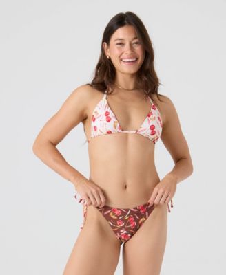 Women's Cherry Printed Tie-Sides Swim Bottoms