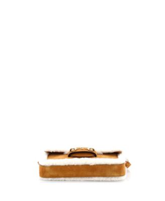 Mini Horsebit 1955 Shoulder Bag Suede with Shearling