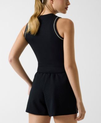 Women's Clara Round Neck Sleeveless Crop Top and Clara Relaxed-Fit High-Rise Shorts