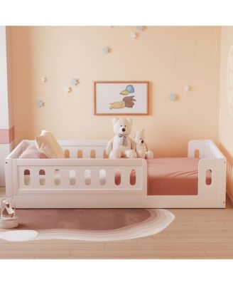 Twin Size Wood Platform Bed Guardrail