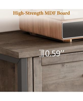  70 Inch Mid-Century Modern TV Stand with Storage, Featuring Metal Roman Columns and Drawer, TV Console Table for Living Room