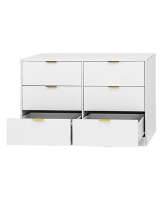 Simply Modern 6 Drawer Dresser for Bedroom Living Room Hallway Entryway