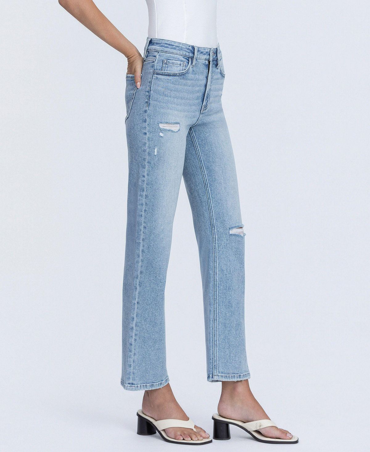 Vervet Women's High Rise Ankle Straight Jeans view 5 — MAYCSS fashion products