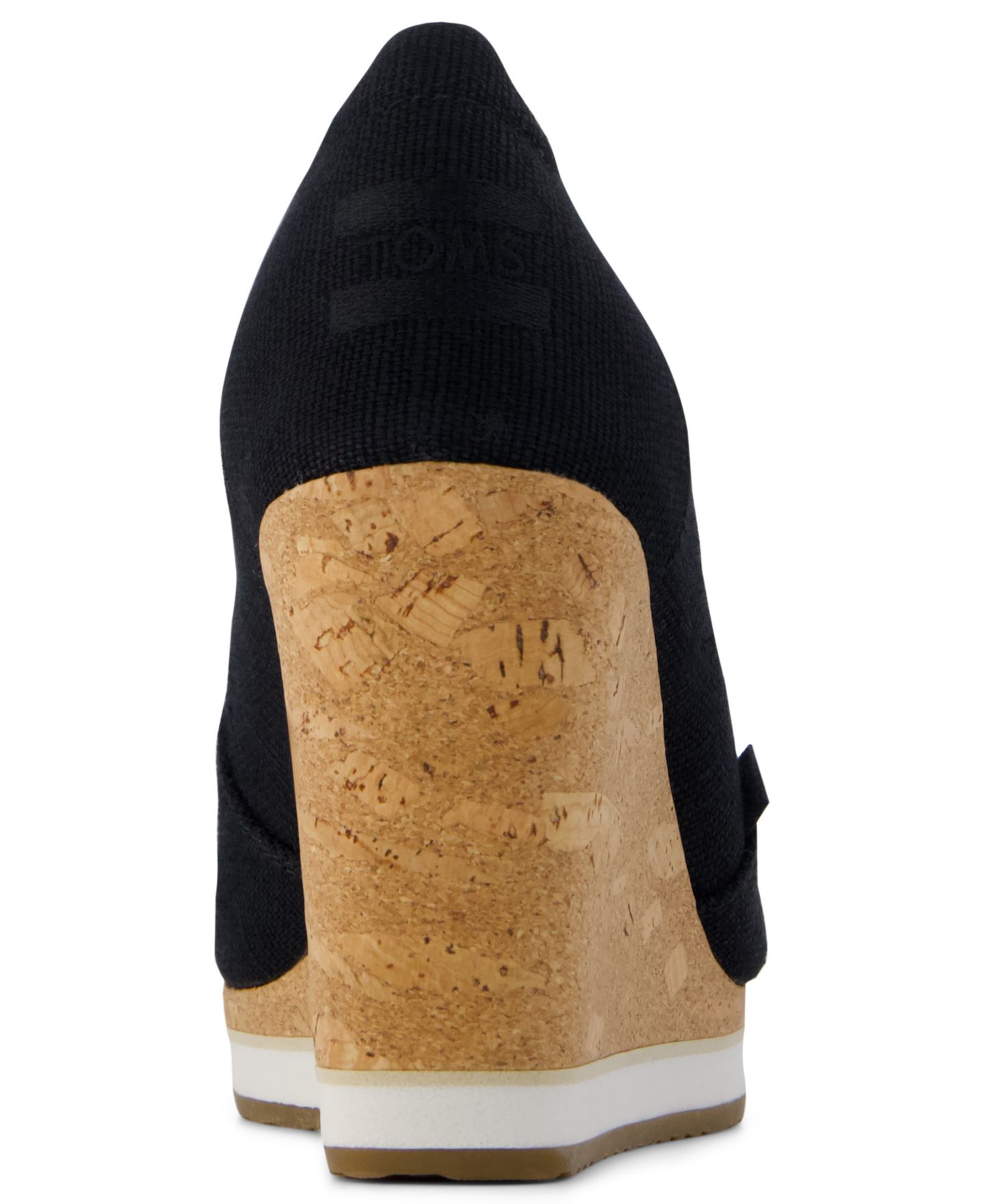 Женские сандалии TOMS Essential Slip-On Wedge, цвет: Чёрный холщовый — фото 3