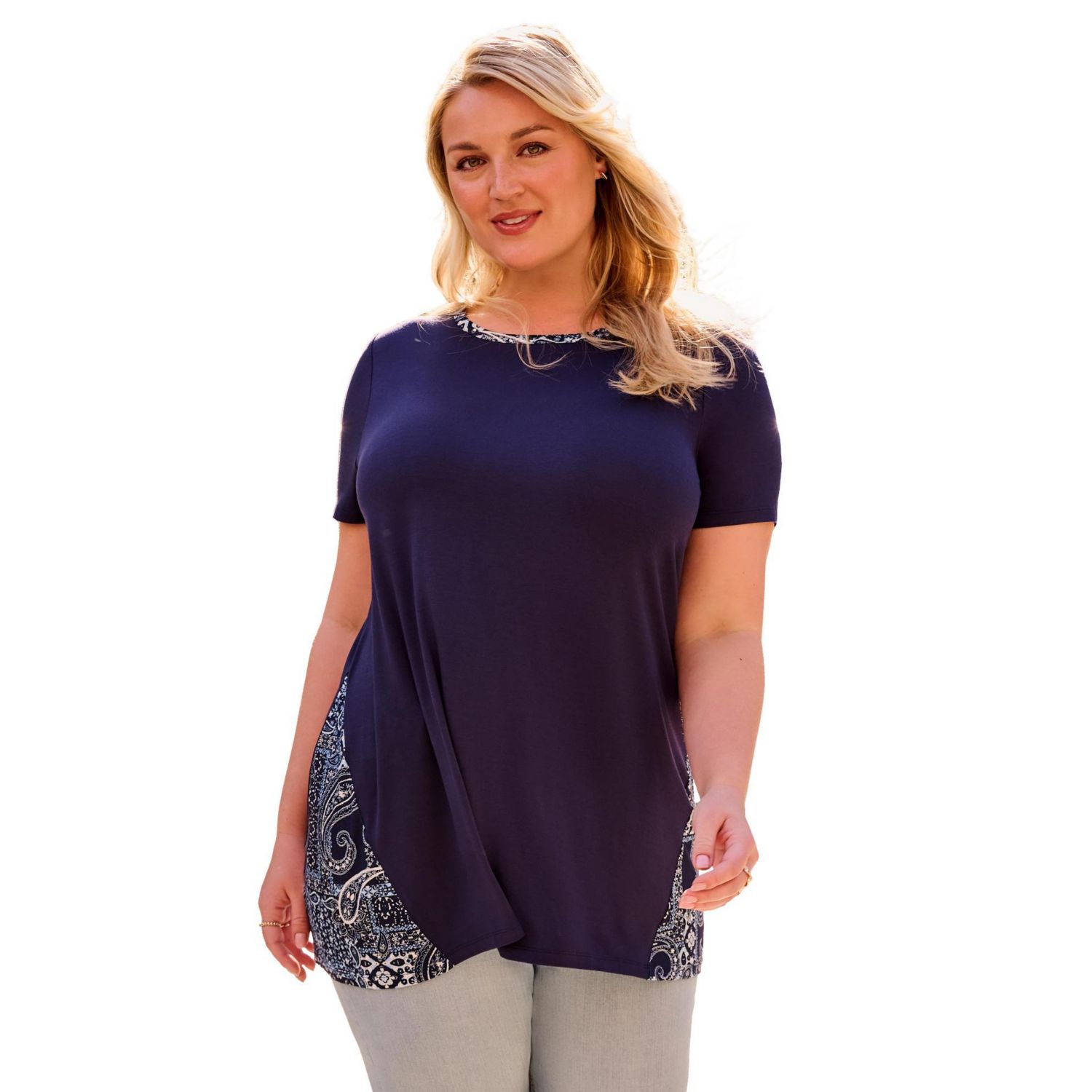 Women's Plus Size Scoop Neck Tunic