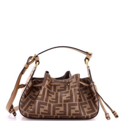 Mini Pomodorino Bucket Bag Zucca Coated Canvas