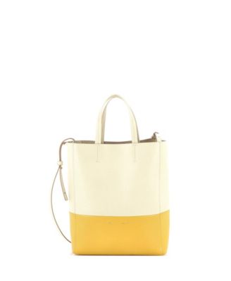 Small Vertical Bi-Cabas Tote Grained Calfskin