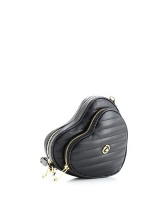Mini Interlocking G Heart Shoulder Bag Diagonal Quilted Leather