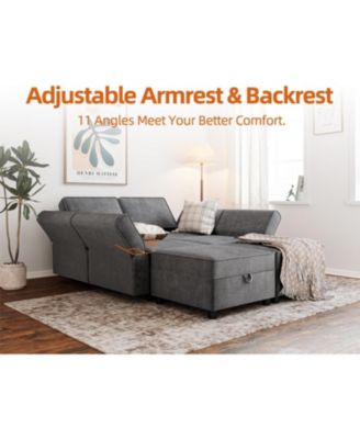 Sectional Sofa, U Shape Sectional Couch, 6 Person Sectional Sofa with Double Chaise Longue for Living Room Furniture