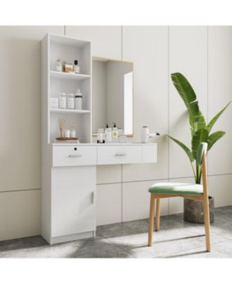 Modern 4 Drawer Dresser Particleboard Cabinet Waterproof for Bedroom Entryway Bathroom