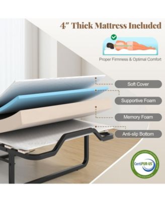 Cot Size Murphy Bed Folding Design with Lockable Wheels