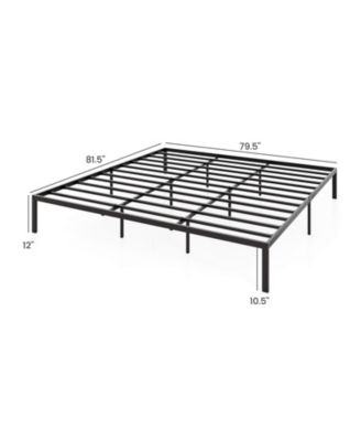 Heavy Duty Metal Bed Frame with Support Slats Foundation