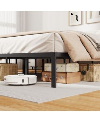 Heavy Duty Metal Bed Frame with Support Slats Foundation