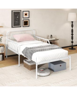 Extendable Metal Daybed with Guardrails and Armrests