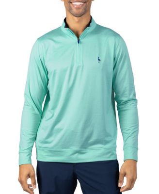 Men's Melange Mesh Performance QZip Sweaters