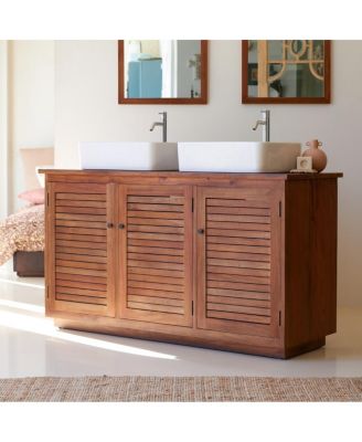 Loggia 130 acacia vanity unit