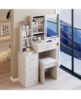 Elegant Modern Wooden Nightstand with 2 Drawers Finish Bedside Table for Bedroom Living Room