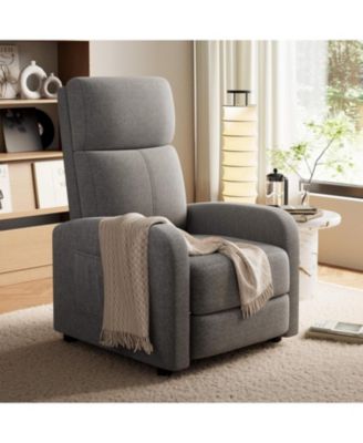 Recliner Chair for Adults, Lazy Recliner Ergonomic Adjustable Single Sofa Enhanced with Side Pocket, Tall Back, Wide Arms & Padded Seat