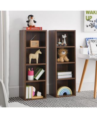 8-Tier Tall Narrow Bookshelf, Slim Storage Cabinet & Display Bookcase with Adjustable Shelves for Living Room, Office