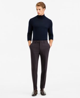 Men's Modern-Fit Burgundy Plaid Suit Separate Pants