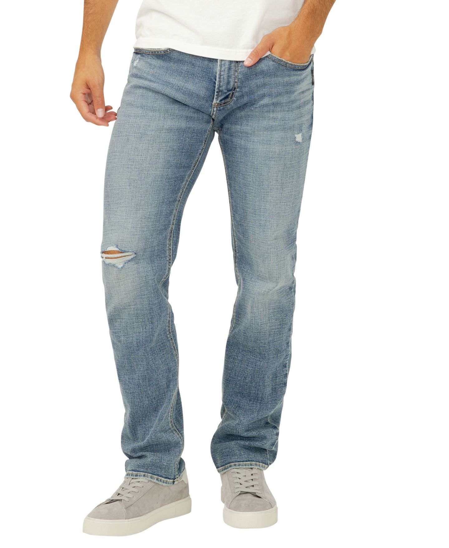 Мужские джинсы Silver Jeans Co. Allan Slim-Fit Straight-Leg Luxe Heritage, цвет: Waimea — фото 1