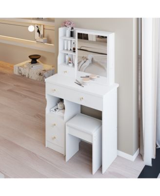 Elegant Modern Wooden Nightstand with Storage Space Natural Finish Bedside Table for Bedroom Living Room