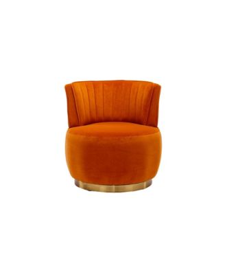 Velvet Swivel Barrel Chair - Modern Upholstered Accent Chair, Round Armchairs with Gold Base for Living Room, Bedroom