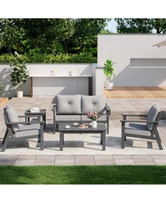Piece HDPE Weather-Resistant Outdoor Patio Conversation Seating Set
