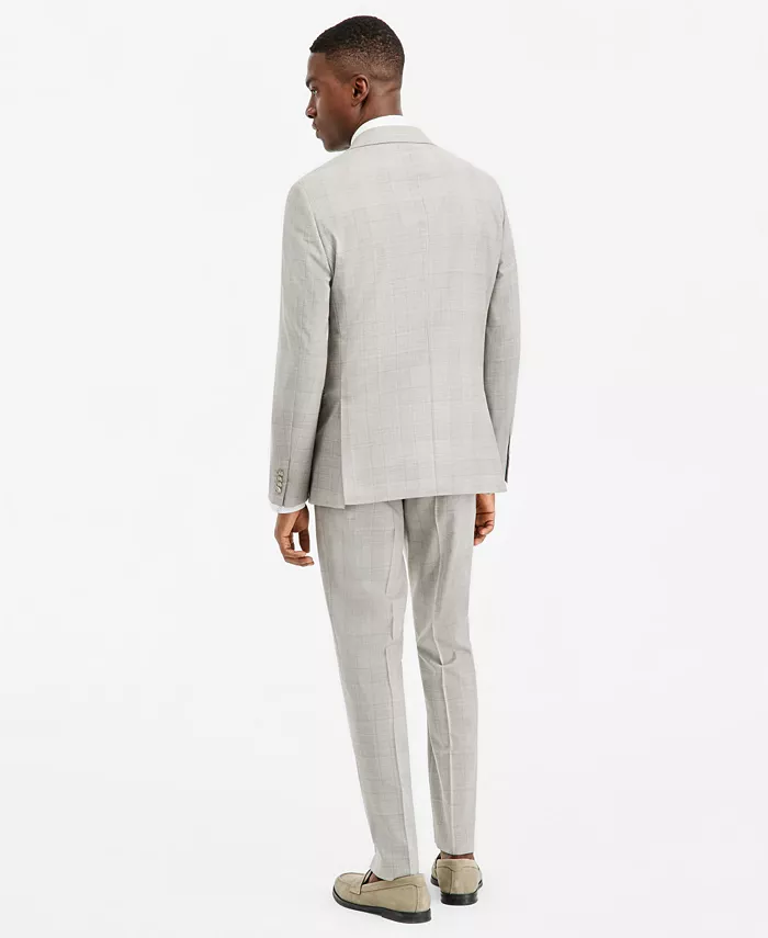 Men's Modern-Fit Gray Plaid Suit Separates - thumbnail 3