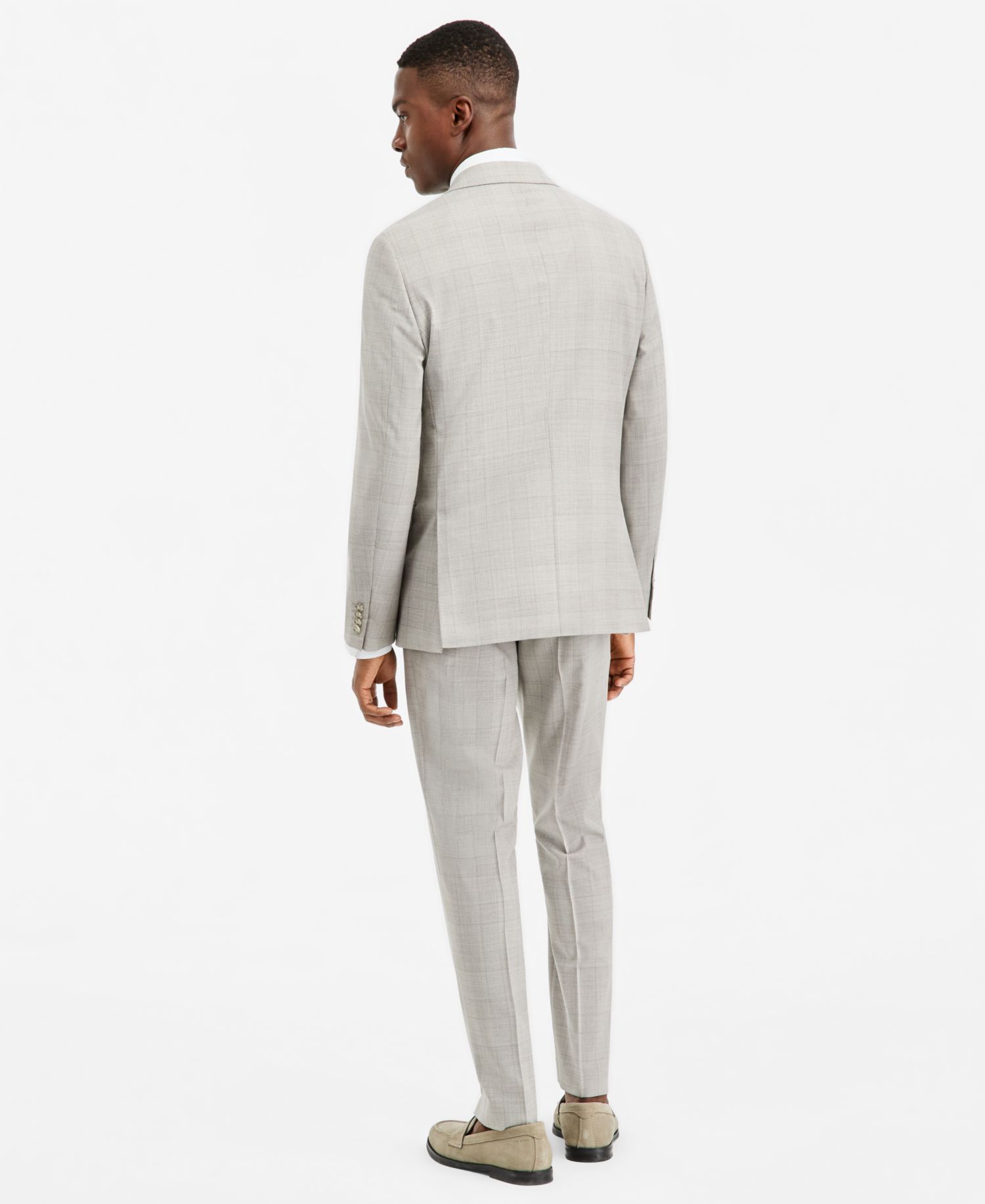 Men's Modern-Fit Gray Plaid Suit Separate Pants