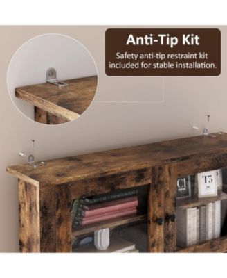 Kitchen Cabinet with Microwave Stand & Drawers, Large Storage Hutch with Adjustable Shelves, Freestanding Coffee Bar Station for Kitchen