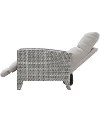 Wicker Recling Patio Chair with Independent Adjustable Back and Footrest Air Pump Lay Flat Reclining Chair Outdoor Recliner Chair