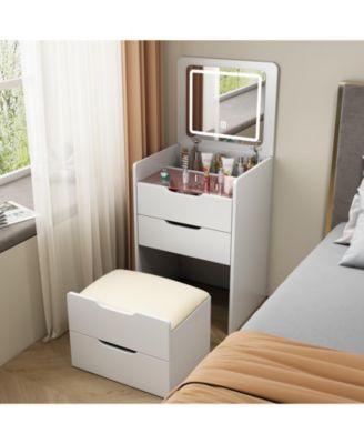 Elegant Modern Wooden Nightstand with Storage Space Finish Bedside Table for Bedroom Living Room