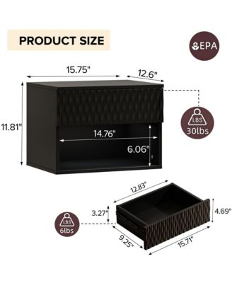 Elegant Modern Wooden Nightstand with Storage Space Finish Bedside Table for Bedroom Living Room