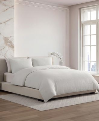 Crinkle Seersucker Solid 3-Pc. Duvet Cover Set, Queen