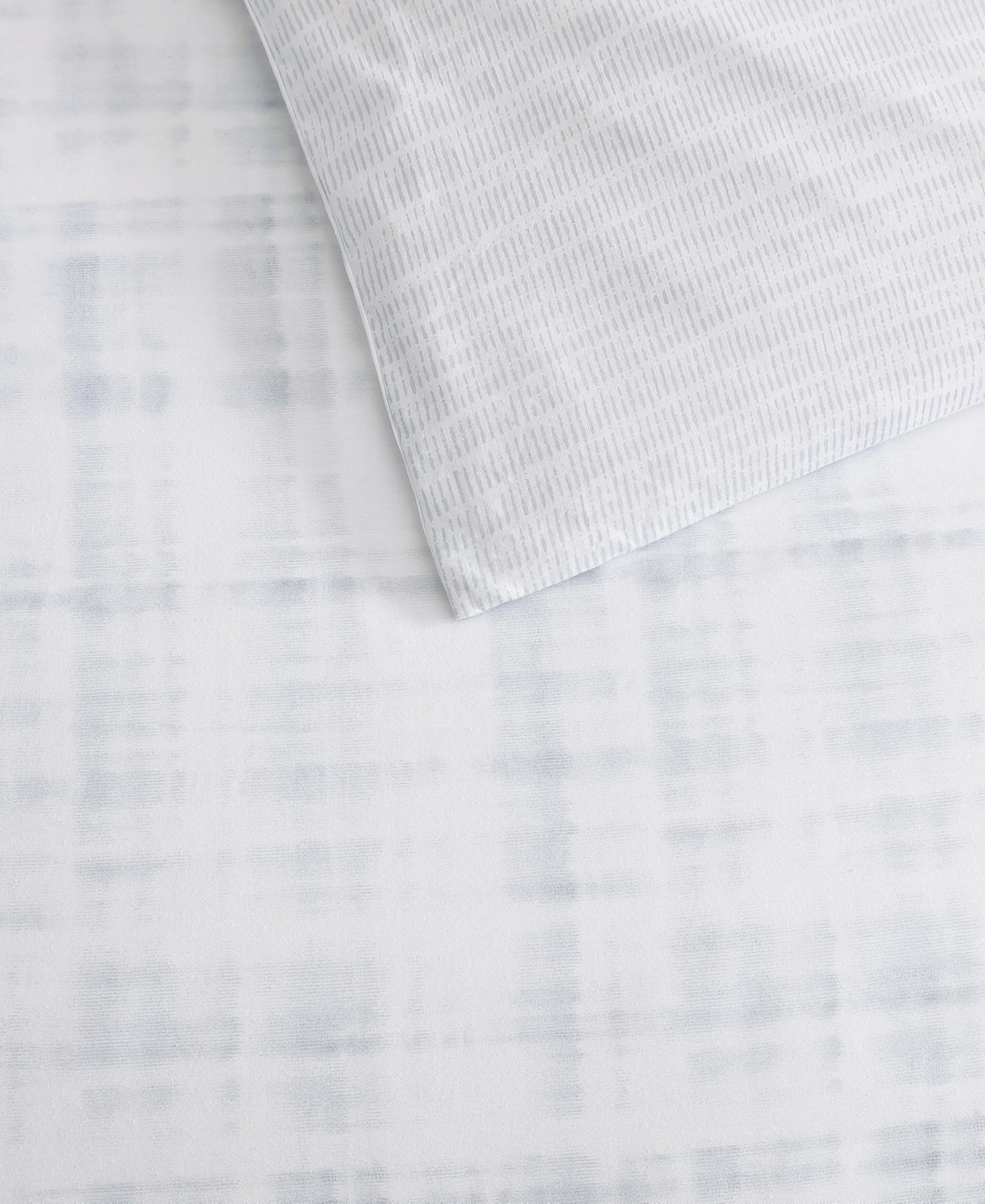 Vera Wang Blurred Plaid Cotton 3-Pc. Duvet Cover Set