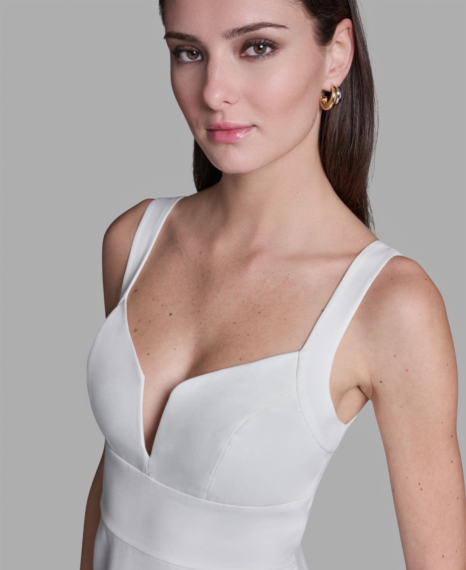 Women's Deep V-Neck Sheath Midi Dress